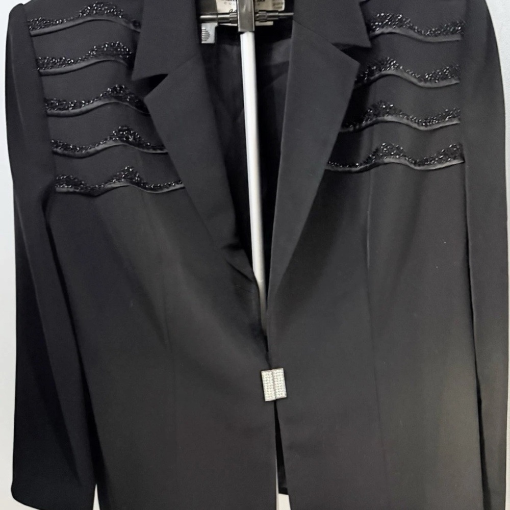 Tania Bella Sz 18 Monique 2 Pc Black Bead Church Formal Skirt Suit Set Size 18